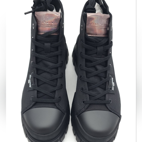 Palladium Womens Revolt Hi TX Triple Black Size 8.5 Platform Boots 97242 010 - Picture 5 of 10